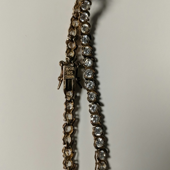 💍Vintage Sterling Silver CZ Tennis Bracelet - Picture 3 of 5